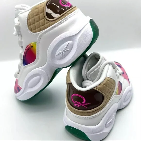 REEBOK HASBRO X QUESTION MID CANDY LAND LITTLE KIDS BASKETBALL SHOES SIZE 12 WHI - Picture 4 of 5